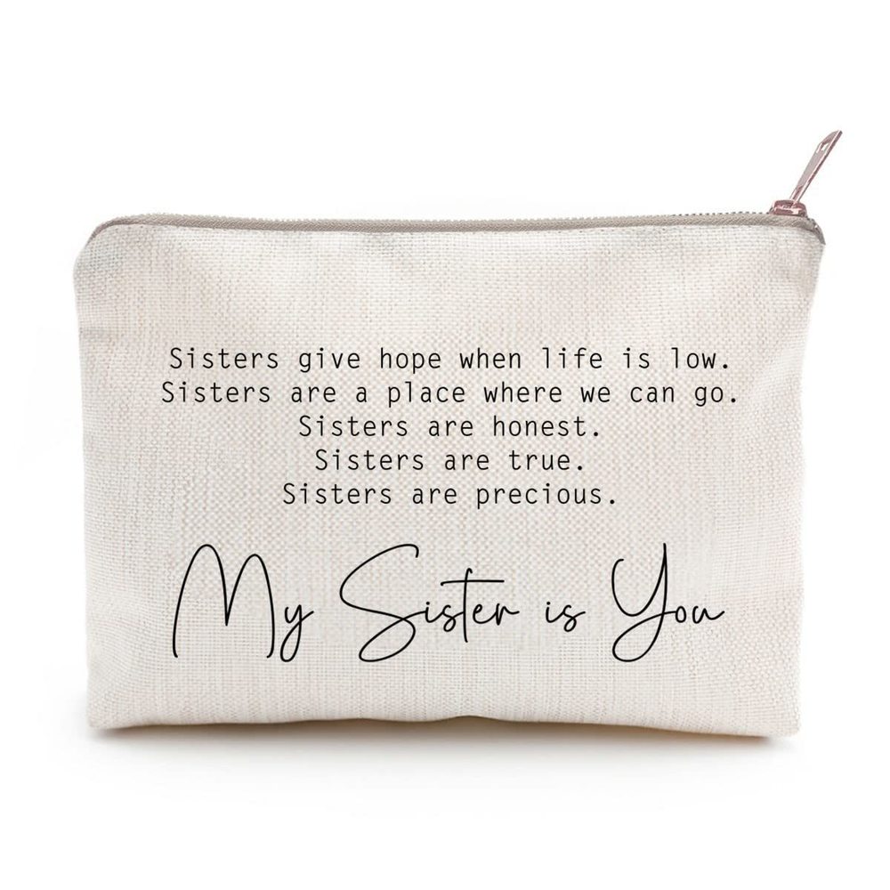 Sister Makeup Case Gift, Soul Sister Cosmetic Bag, Sister Birthday Gift,😝